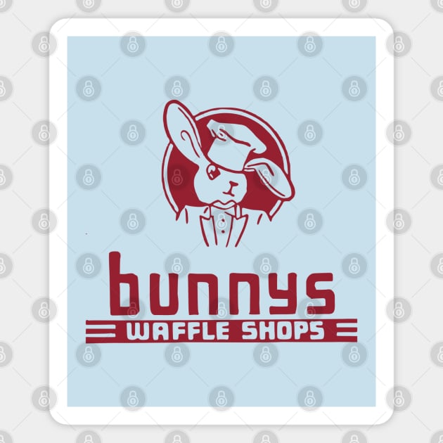 Bunnys Waffle Shops Vintage Restaurant Matchbook Magnet by Yesteeyear